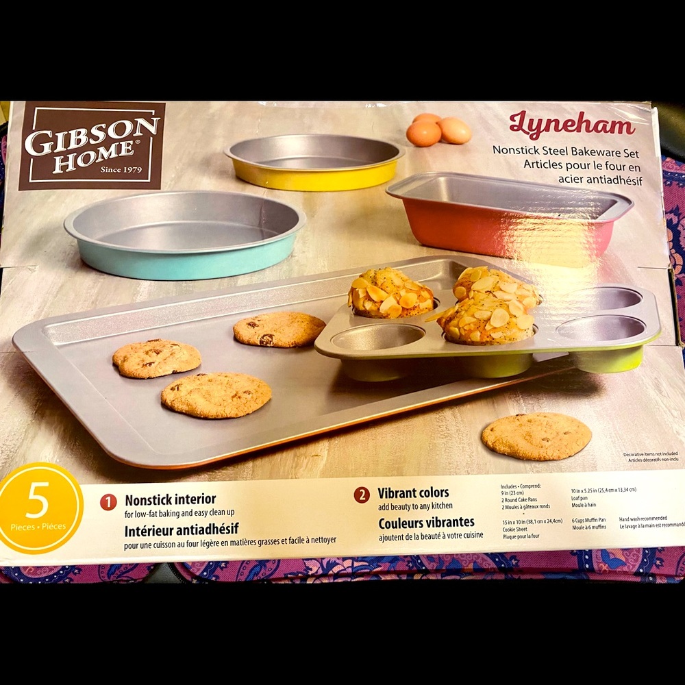 Gibson Home Multi-Color Nonstick Steel Bakeware Set